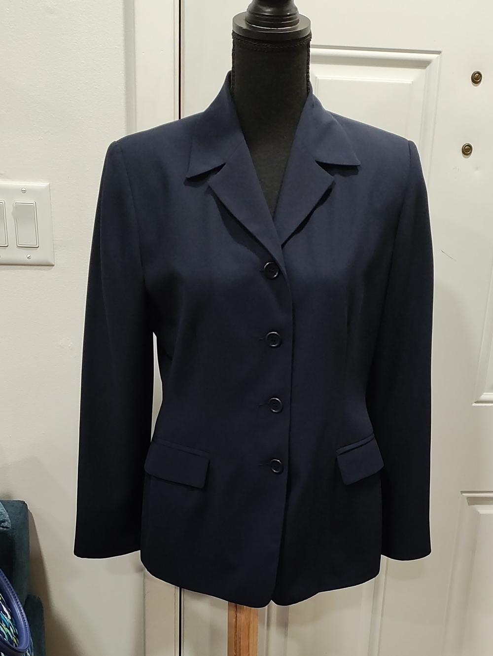Karen Kane Navy Four-Button Tailored Blazer